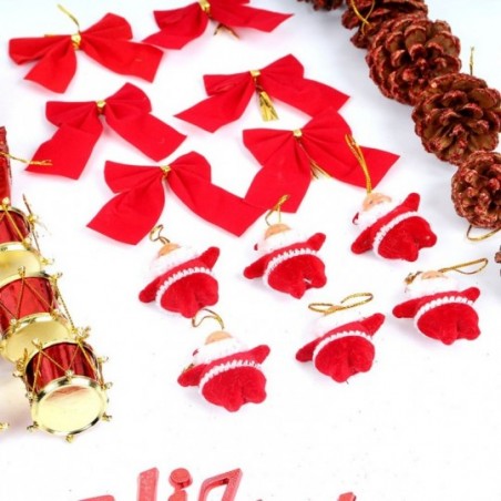 Enfeites De Natal Com 43 Peças Bola Presentes Tambor Pendentes - Feira da Madrugada SP