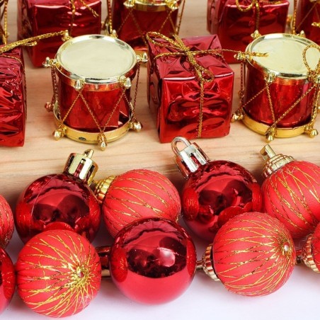 Kit De Natal Enfeites De Pendurar Com 24 Peças 3 Cm