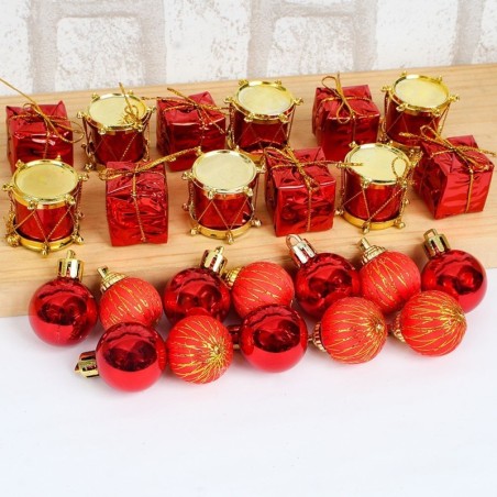 Kit De Natal Enfeites De Pendurar Com 24 Peças 3 Cm
