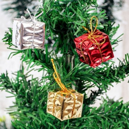Enfeite Presentinho De Natal Colorido 12 Peças Pendente - Feira da Madrugada SP
