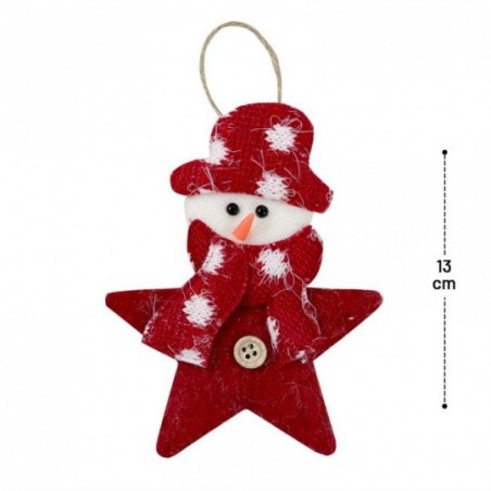 Pendente Papai Noel Formato Estrela 13cm Enfeite Natal - Feira da Madrugada SP