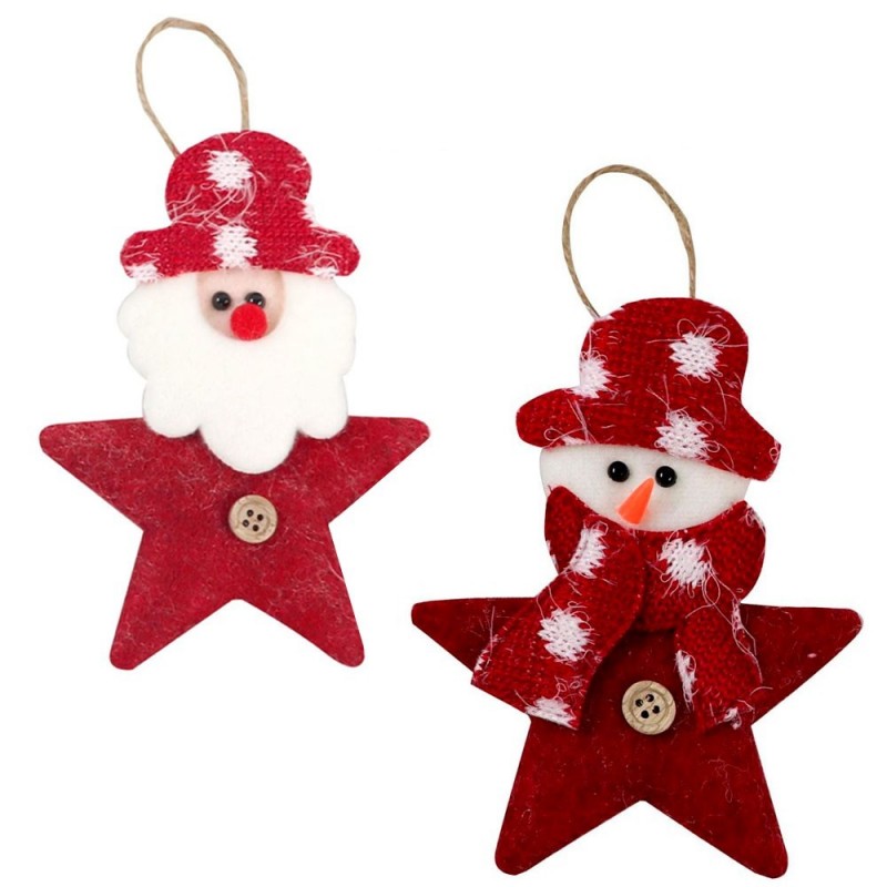 Pendente Papai Noel Formato Estrela 13cm Enfeite Natal - Feira da Madrugada SP