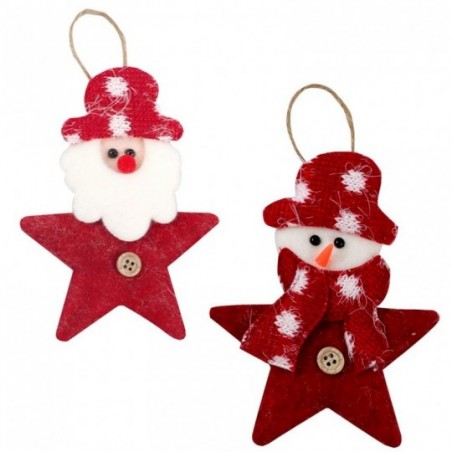 Pendente Papai Noel Formato Estrela 13cm Enfeite Natal - Feira da Madrugada SP
