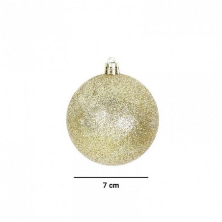 Kit 6 Bolas De Natal 7 Cm Pendente Para Árvore Mista Glitter - Feira da Madrugada SP