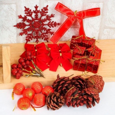 Kit Árvore De Natal 90cm Com 62 Enfeites + Pisca Pisca 127V