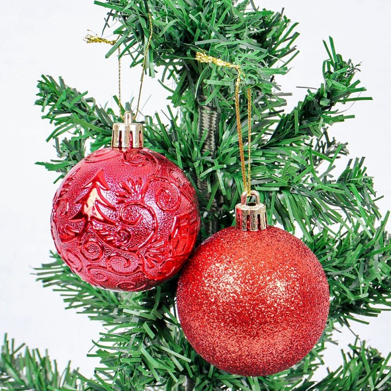 Kit 9 Bolas De Natal Arabesco Rena 6 Cm Enfeite Pendente - Feira da Madrugada SP