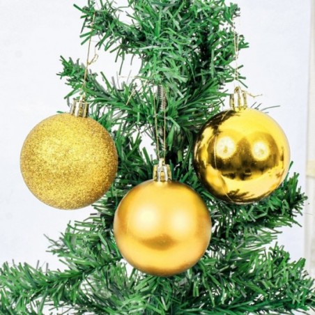 Kit 9 Bolas De Natal Mista 6 Cm Espelhada Glitter Fosca Enfeite - Feira da Madrugada SP