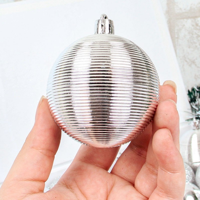 Kit 17 Bolas De Natal Para Árvore Cor Prata Grande Pequena - Feira da Madrugada SP