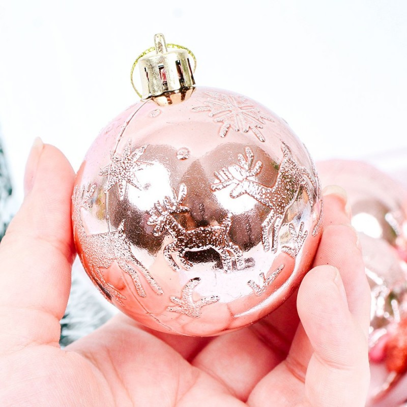 Kit 16 Bolas De Natal Variadas Rose Enfeite Para Árvore - Feira da Madrugada SP