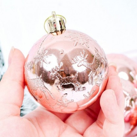 Kit 16 Bolas De Natal Variadas Rose Enfeite Para Árvore - Feira da Madrugada SP