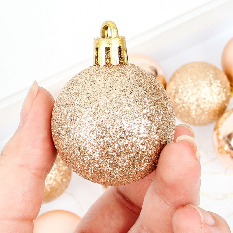 Kit 12 Bolas De Natal Para Árvore 4 Cm Enfeite Mista - Feira da Madrugada SP