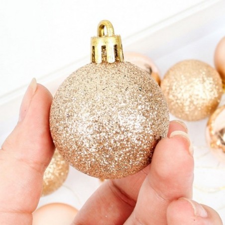 Kit 12 Bolas De Natal Para Árvore 4 Cm Enfeite Mista - Feira da Madrugada SP