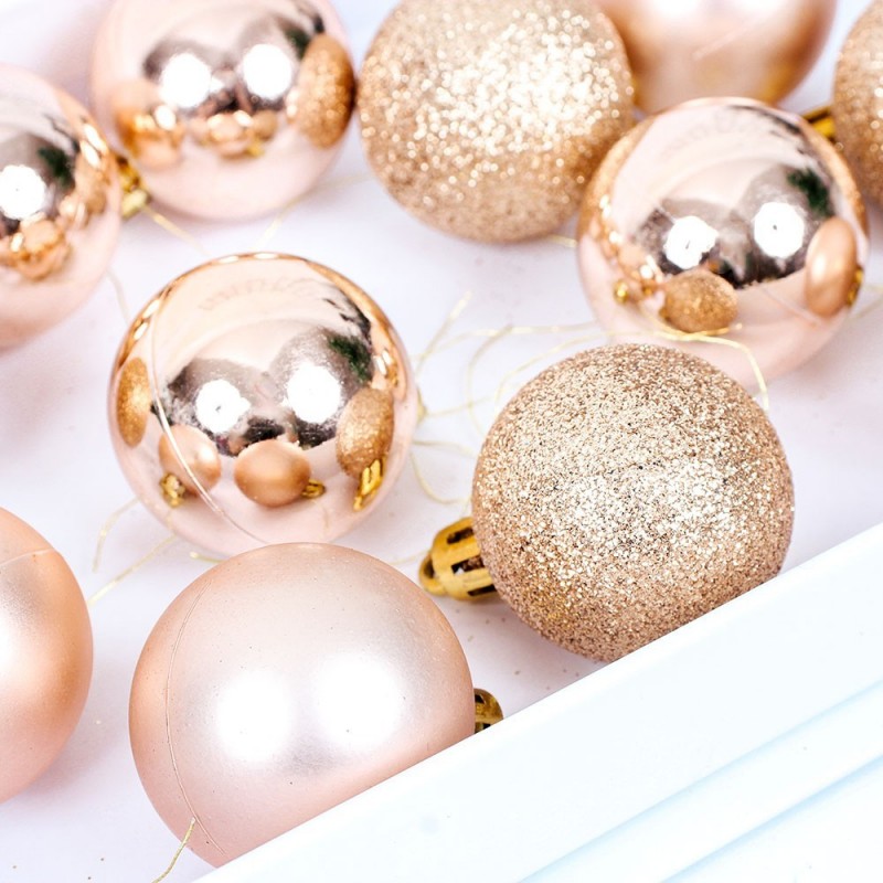 Kit 12 Bolas De Natal Para Árvore 4 Cm Enfeite Mista - Feira da Madrugada SP
