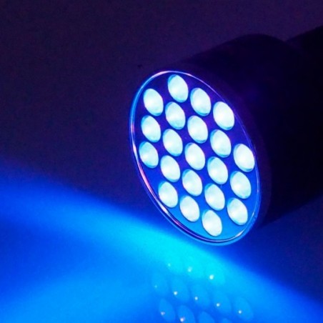 Mini Lanterna UV Com 21 LEDs Lâmpada Luz Ultravioleta - Feira da Madrugada SP