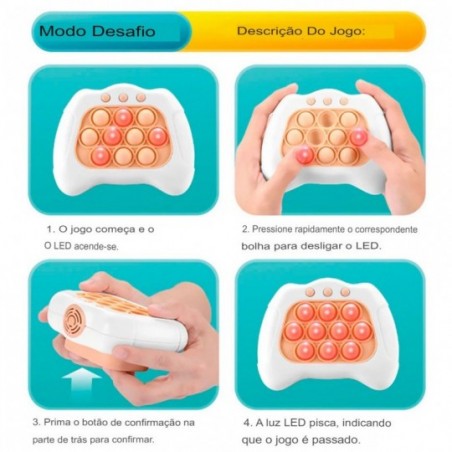 Game Pop-it Eletrônico Anti Stress A Pilha Fast Push Portátil - Feira da Madrugada SP