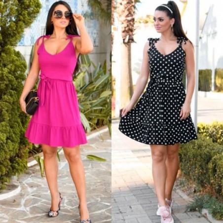 Vestido Feminino Curto Boneca Regata Com Amarração - Feira da Madrugada SP