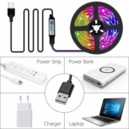 Fita Led Ultra Rgb 5050 3M Com Controle Rolo 16 Cores - Feira da Madrugada SP