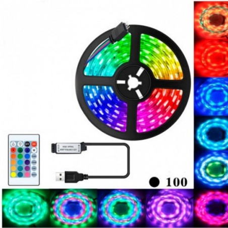 Fita Led Ultra Rgb 5050 3M Com Controle Rolo 16 Cores - Feira da Madrugada SP