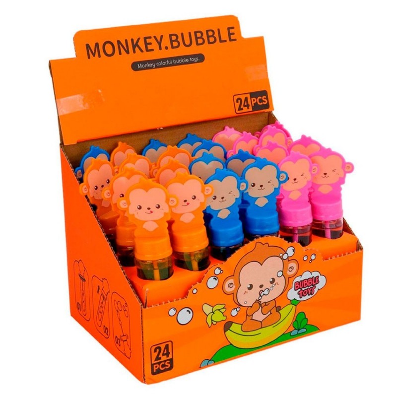 Bolha De Sabão 13 Cm Macaquinho Colorido Infantil - Feira da Madrugada SP