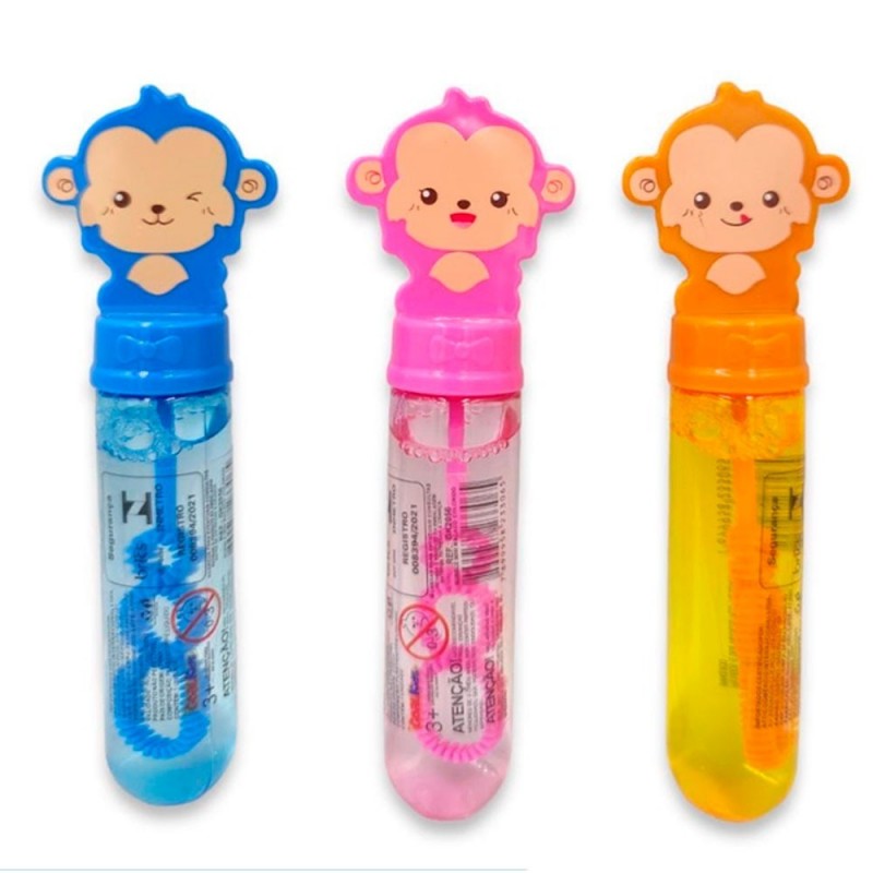 Bolha De Sabão 13 Cm Macaquinho Colorido Infantil - Feira da Madrugada SP