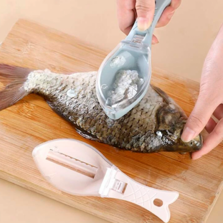 Tira Escamas Com Coletor Incorporado Removedor Raspador De Peixe