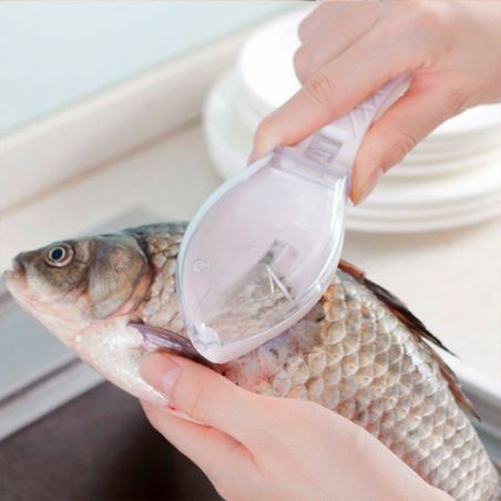 Tira Escamas Com Coletor Incorporado Removedor Raspador De Peixe