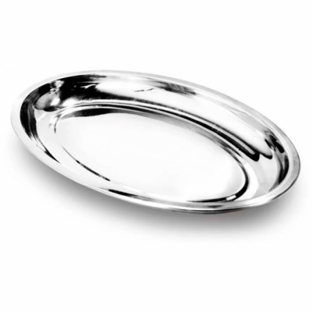 Travessa Bandeja Oval Em Aço Inox 29 x 18 CM - Compre Agora!