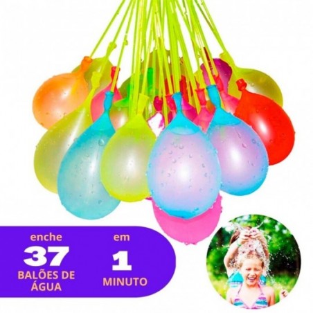 Kit Bexigas Balões De Água Colorida Com 37 Peças Super Divertido - Feira da Madrugada SP