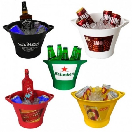 Balde De Gelo Plástico Para Bebidas Cerveja Com Alça 6 Litros - Feira da Madrugada SP