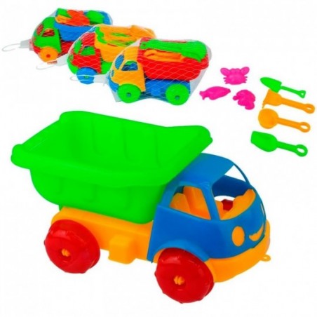 Kit Mini Caminhão + 7 Brinquedo De Praia Colorido Infantil - Feira da Madrugada SP