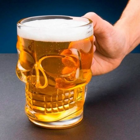 Caneca Caveira De Vidro Para Chopp e Cerveja 500Ml - Feira da Madrugada SP