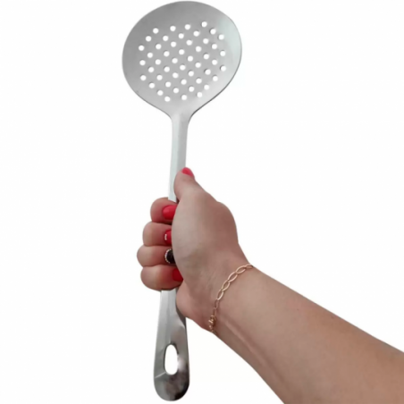 Escumadeira De Aço Inox Média Para Arroz 32cm