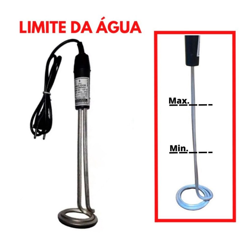 Aquecedor Ebulidor De Água Bebibas Portátil 220V 1000W - Feira da Madrugada SP