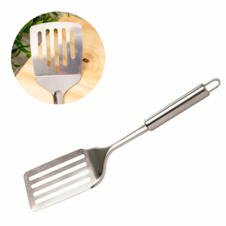 Espátula De Cozinha Vazada Em Aço Inox 33,5 cm No Atacado - Compre Agora!