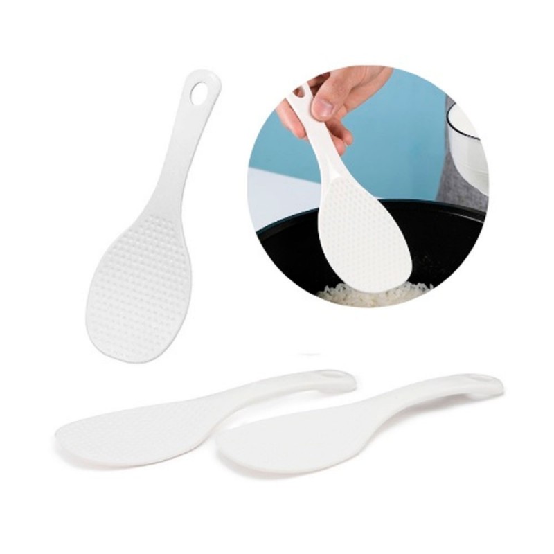 Colher De Arroz Com 2 Peças Plástico Colorido Utensílios 19 Cm - Feira da Madrugada SP
