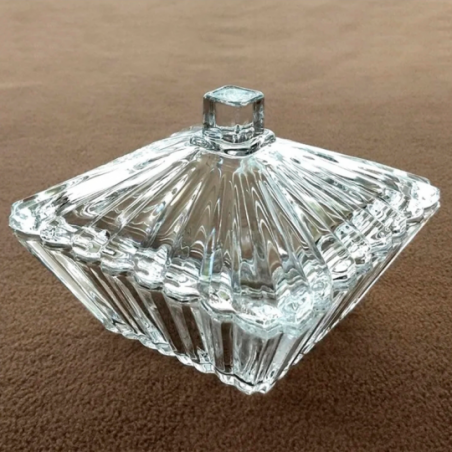 Bomboniere De Cristal Vidro Quadrada Pequena Glass Candy Jar