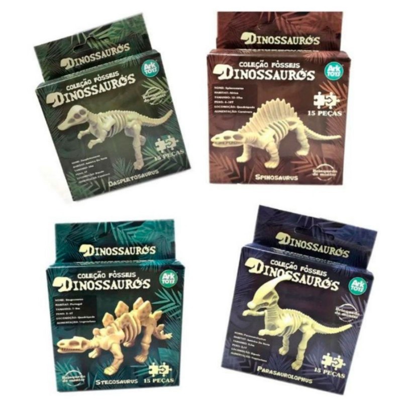 Fosseis De Dinossauros Brinquedo Colecionável Desmotável 15 peças - Feira da Madrugada SP
