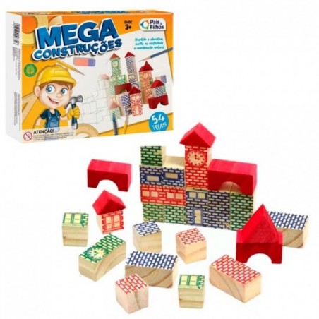 Mega Construção Blocos De Montar Com 54 Peças Brinquedo - Feira da Madrugada SP