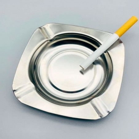 Cinzeiro Em Aço Inox Quadrado 11 Cm - Feira da Madrugada SP