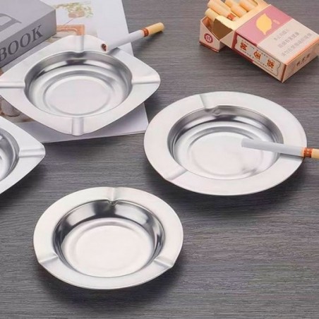 Cinzeiro Em Aço Inox Quadrado 11 Cm - Feira da Madrugada SP