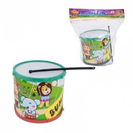 Tambor Bumbinho Safari Com Baqueta De Brinquedo Infantil - Feira da Madrugada SP