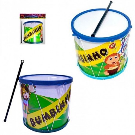 Tambor Bumbinho Safari Com Baqueta De Brinquedo Infantil - Feira da Madrugada SP