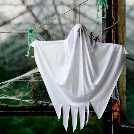 Boneco Fantasma Branco Poliéster 80cm Enfeite Halloween - Compre Agora!