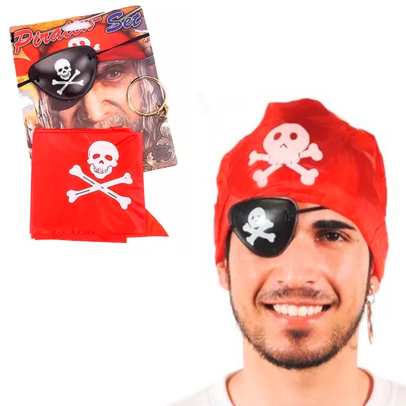 Kit Pirata Com 3 Peças Para O Halloween Festa Fantasia - Compre Agora!