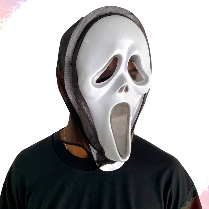 Máscara Pânico Com Capuz Halloween Fantasia Terror - Compre Agora!