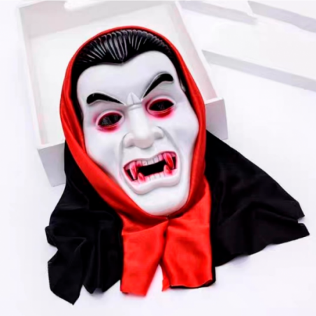 Máscara Drácula Vampiro Halloween Com Capuz Festa Fantasia - Compre Agora!