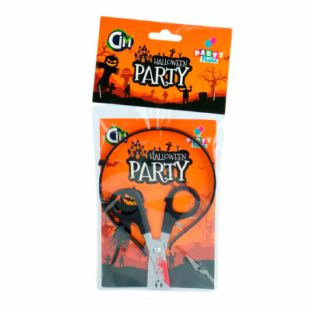 Tiara Tesoura Com Sangue Falso Acessório Fantasia Halloween - Compre Agora!