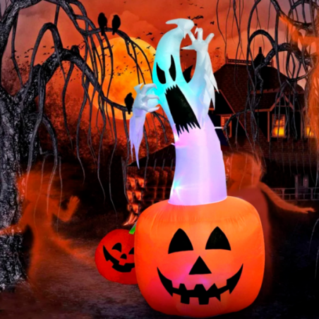 Inflável Abóbora Fantasma Led BIV 1,80m Enfeite Halloween - Compre Agora!