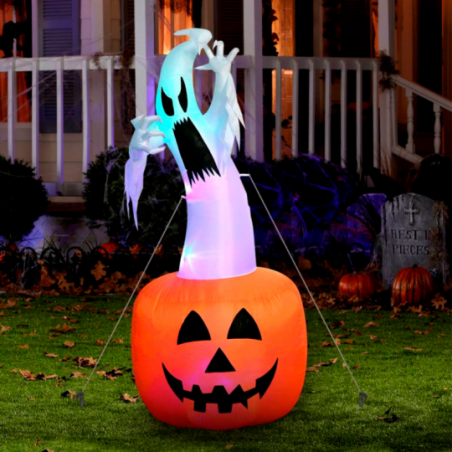 Inflável Abóbora Fantasma Led BIV 1,80m Enfeite Halloween - Compre Agora!