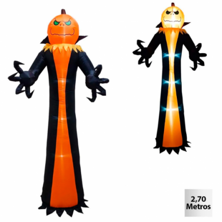 Abóbora Monstro Inflável LED Bivolt 2,7m Halloween Decoração - Compre Agora!